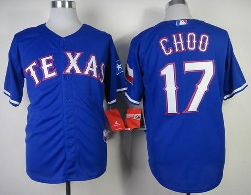 Rangers #17 Shin-Soo Choo Blue Cool Base Stitched MLB Jersey - Click Image to Close